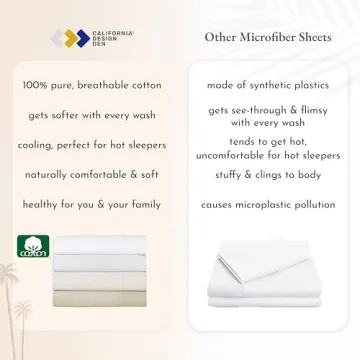 California 100% Cotton King Size Sheets Set for Comfort