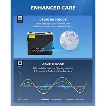 CREWORKS 10L Digital Ultrasonic Cleaning Machine with Degas and Gentle Mode, 240W Ultrasonic Cleaner Machine with Heater and Timer, 2.6 gal Ultrasound Cleaner for Retainer Watch Auto Tool Machine Part