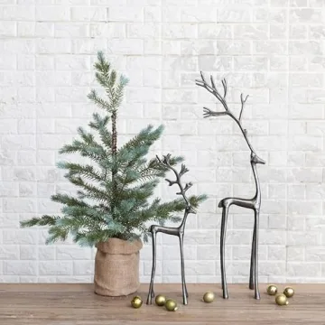 Elegant Aluminum Reindeer in Gunmetal Finish for Home Decor