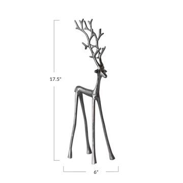 Elegant Aluminum Reindeer in Gunmetal Finish for Home Decor