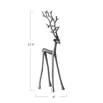 Elegant Aluminum Reindeer in Gunmetal Finish for Home Decor