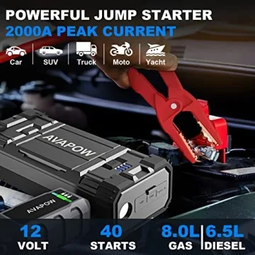 AVAPOW Jump Starter 2000A Portable Battery with Quick Charge