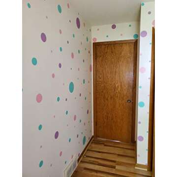 Pastel Polka Dot Wall Decals -Girls Room Decor Stickers Living Room Bedroom, Bathroom, Playroom, Baby Nursery Toddler to Teen DIY Decoration (Pastel)