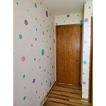 Pastel Polka Dot Wall Decals -Girls Room Decor Stickers Living Room Bedroom, Bathroom, Playroom, Baby Nursery Toddler to Teen DIY Decoration (Pastel)