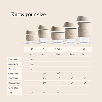 JOCO Eco-friendly 12oz Glass Reusable Cup - Black