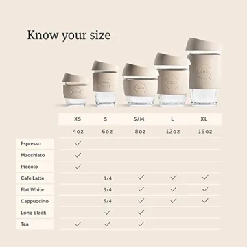 JOCO Eco-friendly 12oz Glass Reusable Cup - Black