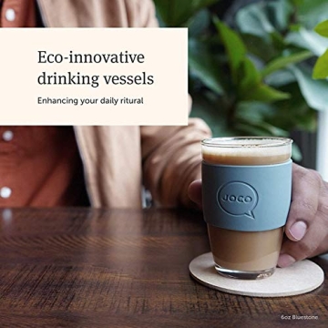 JOCO Eco-friendly 12oz Glass Reusable Cup - Black