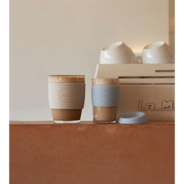 JOCO Eco-friendly 12oz Glass Reusable Cup - Black