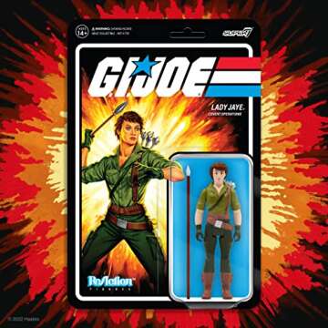 Super7 G.I. Joe Lady Jaye - 3.75" G.I. Joe Action Figure with Accessory Classic Cartoon Collectibles and Retro Toys