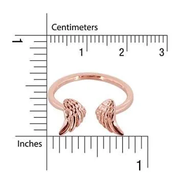 WithLoveSilver 925 Sterling Silver Angel Wings Ring