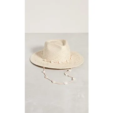 Lack of Color Women's Seashells Fedora, Natural, Tan, M