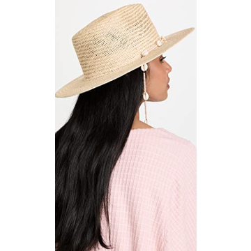 Lack of Color Women's Seashells Fedora, Natural, Tan, M