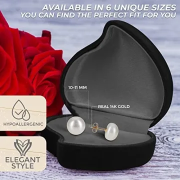 Premium 14K Gold Genuine Pearl Earrings for Women