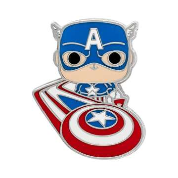 Loungefly Marvel Pins: Avengers - Captain America 4 Piece Pin Set, Amazon Exclusive,Multicolor,MVPN0143