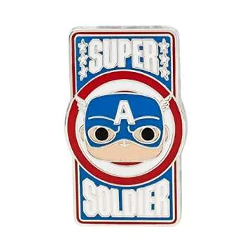 Loungefly Marvel Pins: Avengers - Captain America 4 Piece Pin Set, Amazon Exclusive,Multicolor,MVPN0143