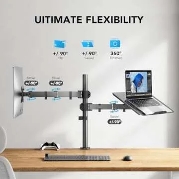 HUANUO Laptop Monitor Mount for Dual Screen Setup
