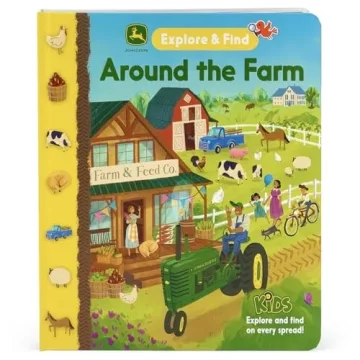 John Deere Around the Farm Explore & Find Board Book for Toddlers