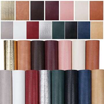 Texture Faux Leather Sheets, 15PCS Synthetic Leather Fabric Sheets, 6" x 8" Cotton Backed for Leather Earring, Bows, Crafts DIY, Festival Decorations