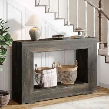 Tribesigns Farmhouse Console Table, 47 Inches Entryway Console Table with Storage, Industrial Hallway Accent Table for Living Room, Entrance