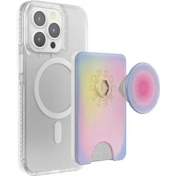 PopSockets Phone Wallet with Expanding Grip and Adapter Ring for MagSafe®, Phone Card Holder, Wirel...