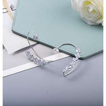 LOREMOW 2 Pair Ear Clips Ear Clip Earrings for Women Clip on Earrings Non Pierced Butterfly Earring ...