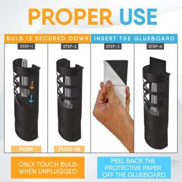 Gardner - Fly Traps Indoor for Home, Indoor Bug Trap, Plug in Bug Catcher Indoor, Fly Catcher Indoor, Gnat Traps for House Indoor Plug in, Fruit Fly Traps for Indoors, Flying Insect Trap Indoor(Grey)