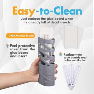 Gardner - Fly Traps Indoor for Home, Indoor Bug Trap, Plug in Bug Catcher Indoor, Fly Catcher Indoor, Gnat Traps for House Indoor Plug in, Fruit Fly Traps for Indoors, Flying Insect Trap Indoor(Grey)