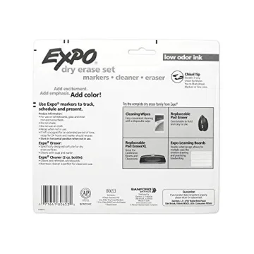 EXPO Low Odor Dry Erase Marker Set with Cleaner & Eraser