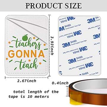 4 Pcs Sublimation Blanks PU Leather Phone Wallet, Adhesive Phone Card Holder for Phone Case with 1 Heat Transfer Tape, Phone Case Wallet Sublimation Blanks Products for All Smartphones (2 Pocket)