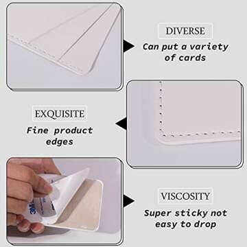 4 Pcs Sublimation Blanks PU Leather Phone Wallet, Adhesive Phone Card Holder for Phone Case with 1 Heat Transfer Tape, Phone Case Wallet Sublimation Blanks Products for All Smartphones (2 Pocket)