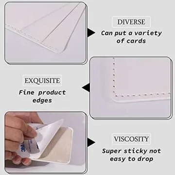 4 Pcs Sublimation Blanks PU Leather Phone Wallet, Adhesive Phone Card Holder for Phone Case with 1 Heat Transfer Tape, Phone Case Wallet Sublimation Blanks Products for All Smartphones (2 Pocket)