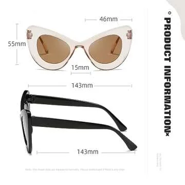 Trendy TIANYESY Cat Eye Sunglasses with UV Protection