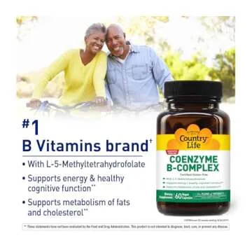Country Life Coenzyme B-Complex Vegicaps – 60 Count for Energy & Vitality