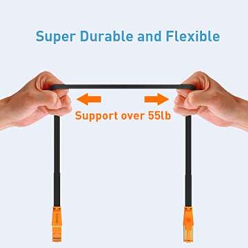 Smolink Cat 8 Ethernet Cable 11ft, Flat Ethernet Cable Faster Than Cat7/Cat6/Cat 6e/Cat5 High Speed Ethernet Cable up to 40Gbps 2000Mhz Internet Cable Compatitable for Router Modem Gaming Laptop Xbox