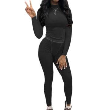 AYWA Women's 2 Piece Ribbed Casual Outfit Set