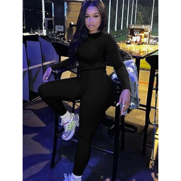 AYWA Women's 2 Piece Ribbed Casual Outfit Set