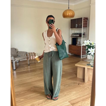 Womens Tops for Summer Sweater Vest Women Spring Fashion 2024 Tank Top Tank Top for Women 2024 Beige M