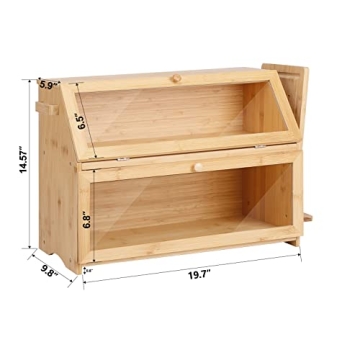 Double Extra Large HOMEKOKO Bread Box for Kitchen Storage