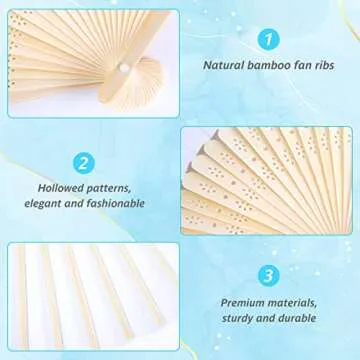 JOHOUSE Decorative Hand Fan Foldable, 28 Packs White Folding Paper Fans Handheld Chinese and Japanese Style Crafts for Wedding, Dancing, Party Favors DIY Decoration