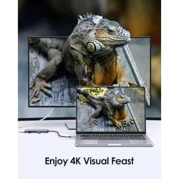 LENTION USB C Hub with 4K HDMI, 3 USB 3.0, SD/Micro SD Card Reader Compatible 2023-2016 MacBook Pro, New Mac Air/Surface, Stable Driver Certified Multi-Port Adapter (CB-C18, Space Gray)