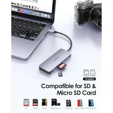 LENTION USB C Hub with 4K HDMI, 3 USB 3.0, SD/Micro SD Card Reader Compatible 2023-2016 MacBook Pro, New Mac Air/Surface, Stable Driver Certified Multi-Port Adapter (CB-C18, Space Gray)