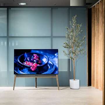 Realead Artificial Olive Tree 7ft, Tall Faux Olive Tree Plant, Fake Potted Olive Silk Tree with Branches and Fruits, Artificial Trees for Modern Home Office Living Room Floor Decor Indoor