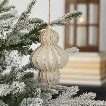 Gesso Finial Glass Ornament Set - Elegant Holiday Decor