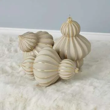 Gesso Finial Glass Ornament Set - Elegant Holiday Decor