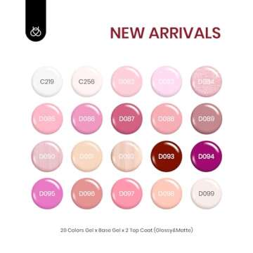 Beetles Gel Nail Polish 23Pcs Nail Set Dare to Bare Collection Nude Pink Gel Nail Polish White Soak ...