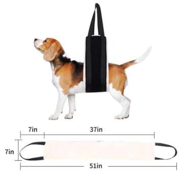 HNYG 30-120 lbs Large Dog Sling for Rear Legs Helps Elderly Dogs with Reduced Mobility, Dog Support K9 Dog Lift Harness, Dog Lifter for Arthritis ACL Rehabilitation Rehab, 7" x 51"