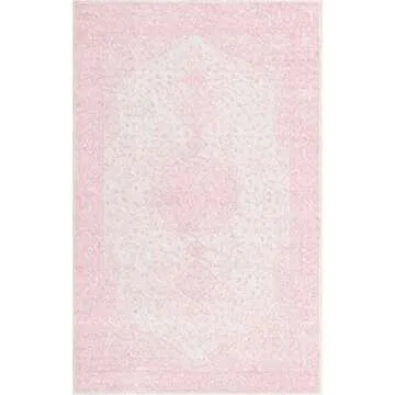Stylish 5' x 8' Pink Low-Pile Rug for Any Room