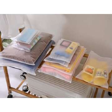 HAOXYO 30 Pcs Storage Bags, White, Plastic, Small