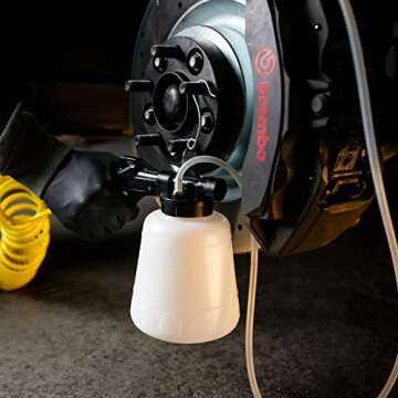 ABN Brake Bleeder Kit - One Person 1L Automotive Vacuum Pump for Easy Brake Fluid Bleeding