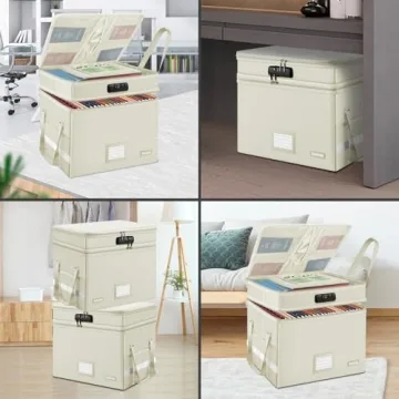 Fireproof File Box with Lock Portable Organizer